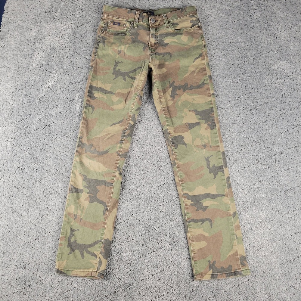 Polo Ralph Lauren Jeans Boys 14 Camo Sullivan Slim Straight Leg Stretch Preppy